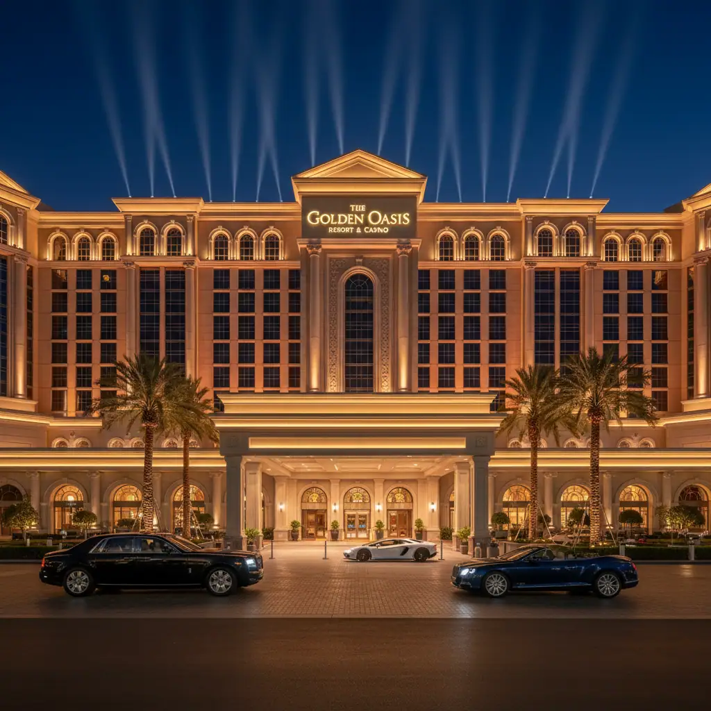 Casino resort architectural lighting installation Ontario