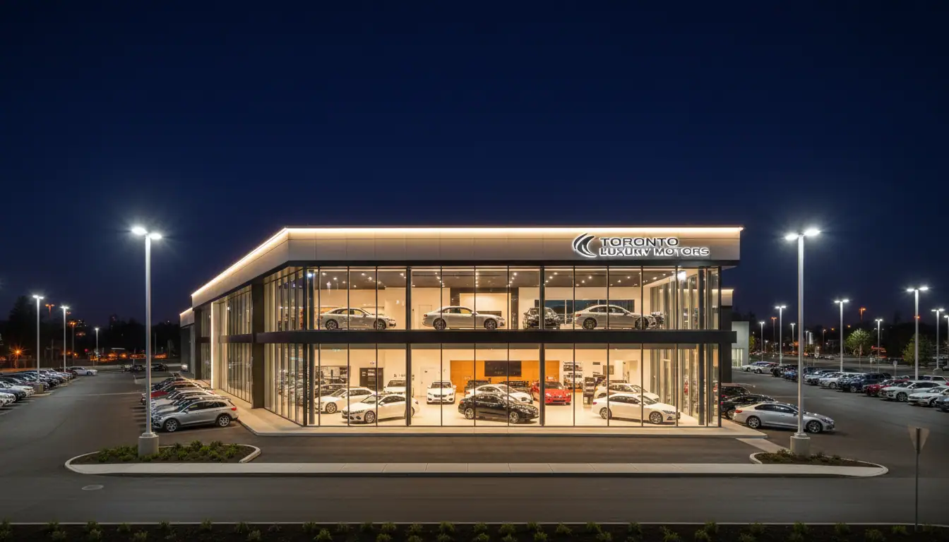 Automotive dealership LED lighting installation Toronto GTA