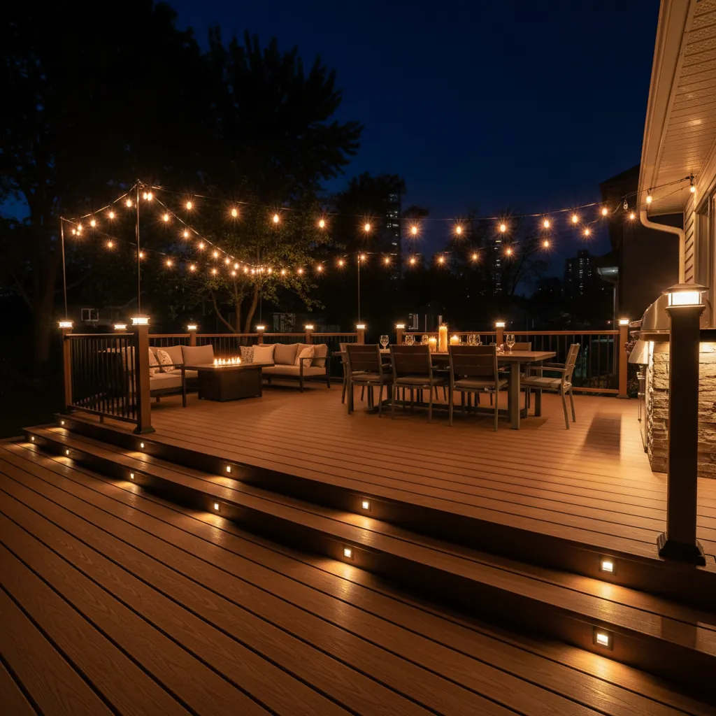 Professional deck and patio lighting installation in Toronto